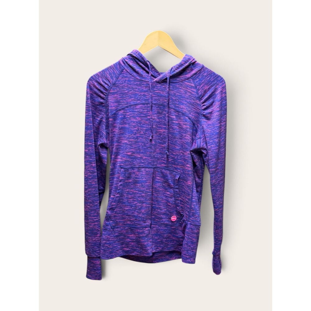 Roadrunner Sports Womens Purple Pink Space Dye Athletic Hoodie Jacket Large EUC